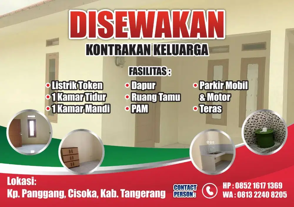 Sewa Kontrakan Luas Bangunan Baru Cisoka , Balaraja , Tigaraksa.