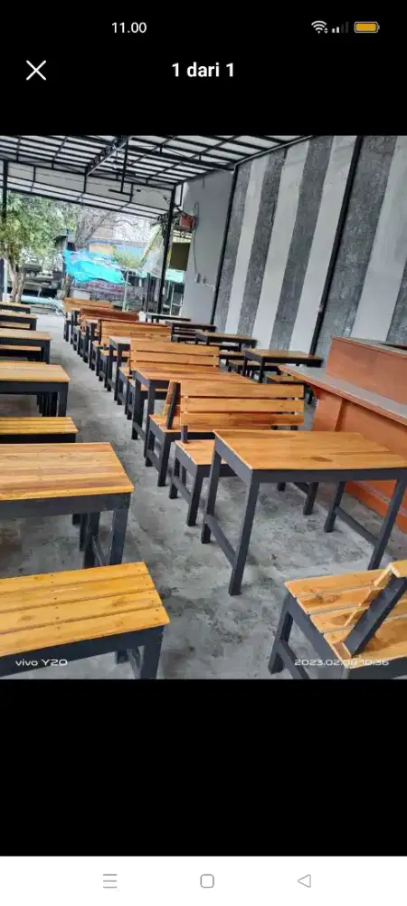 Meja warkop sandaran