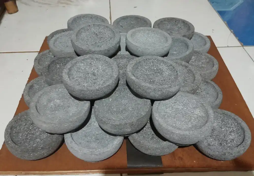 Cobek  batu mini  cobrk asli batu tanpa ulekan 10 cm