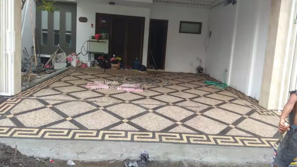 Pembuatan Batu sikat ampyangan, taman, kolam Sidoarjo,Surabaya,Gresik