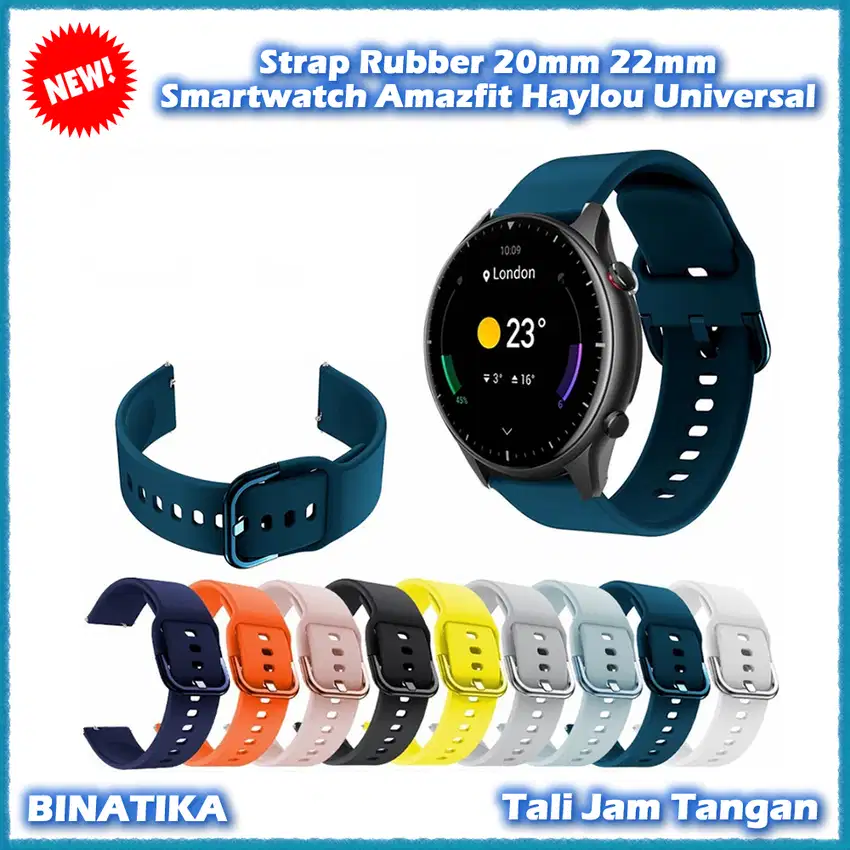 Strap 20mm 22mm Smartwatch Amazfit Haylou Tali Jam Tangan Universal