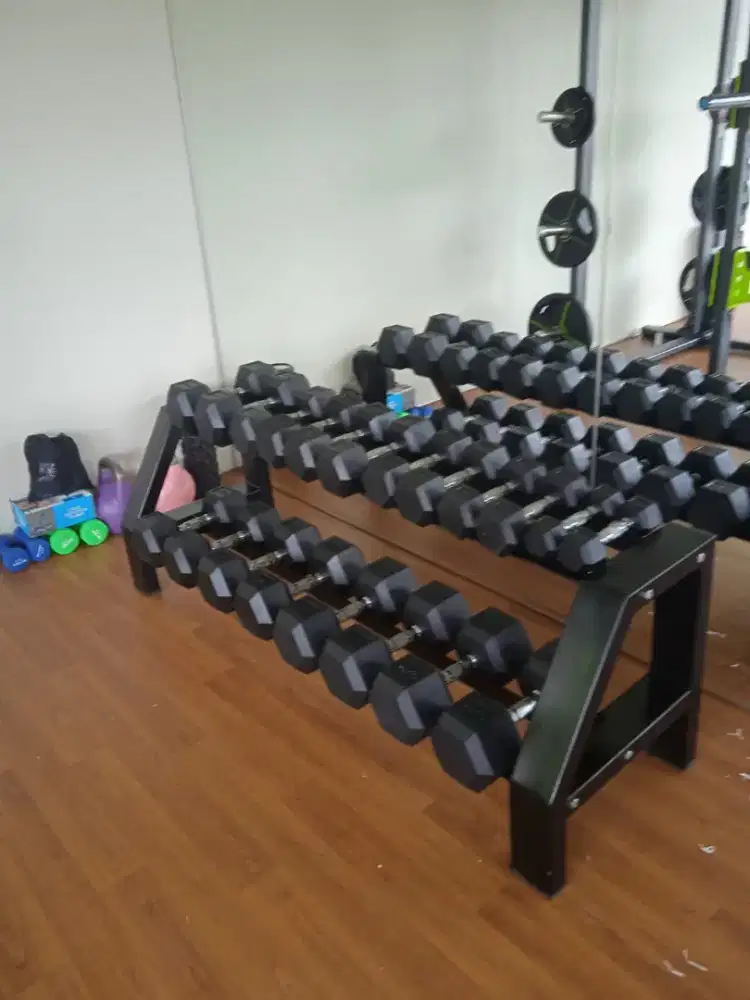 Dumble set plus rack 2,5kg -25kg