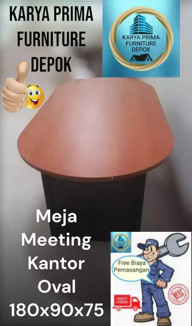 Meja Meeting Rapat 180x90x75 kuat awet baru 1.500.000 free ongkir COD