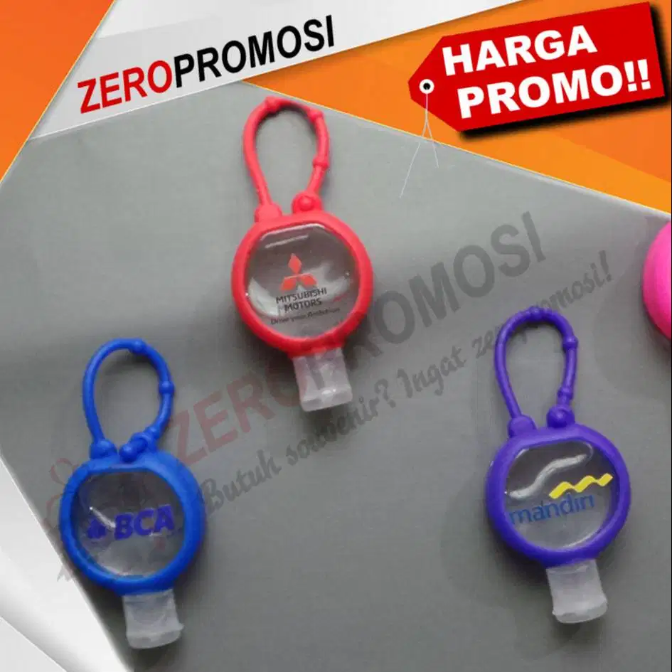 Souvenir Hand Sanitizer Bulat + Gantungan Pocket Holder Custom