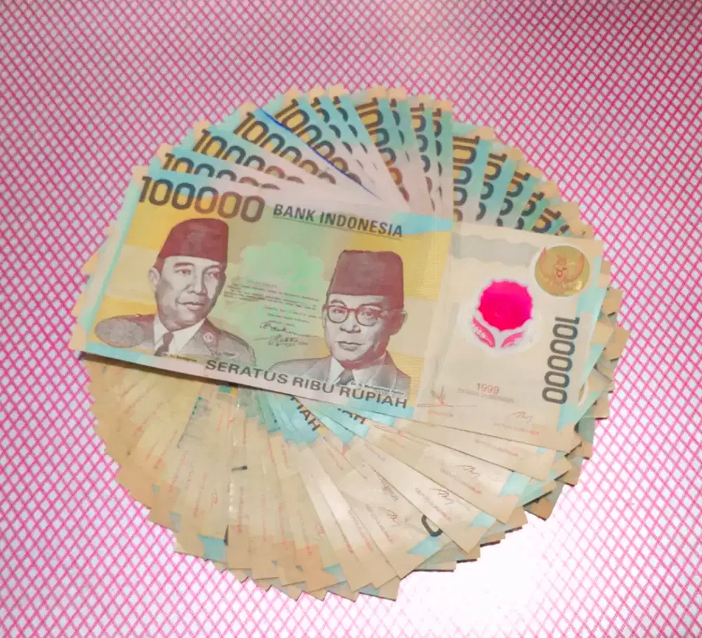 Uang 100rb plastik stock 27 lembar 150rb/lembar