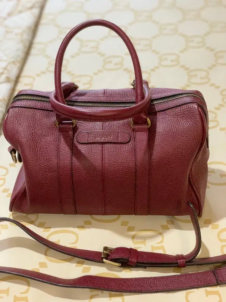 Tas Pepari Leather Tas Kulit Maroon