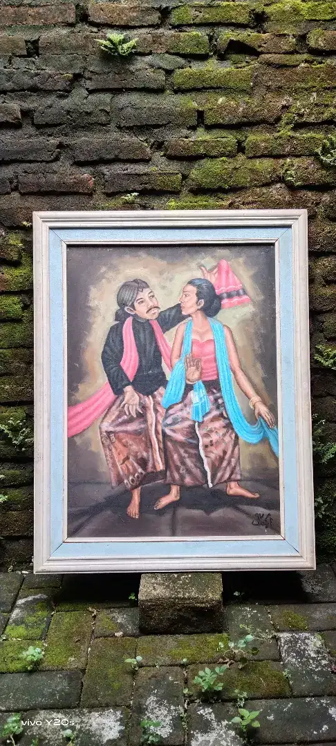 Lukisan kanvas sepasang penari
