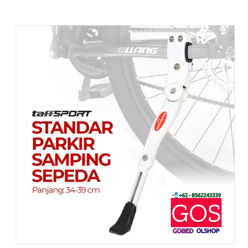 Taffsport Standar Sepeda Samping Putih Jepit 34 ~ 39cm
