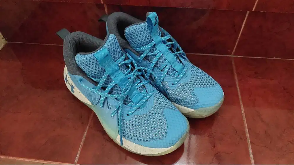 Sepatu Under Armour Embiid 1 ASW Blue Basketball Shoes