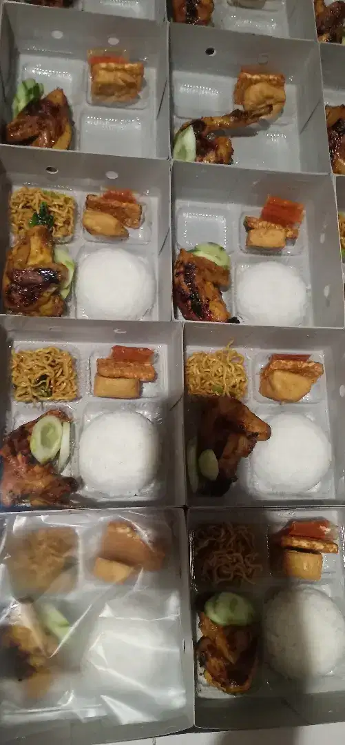 Nasi kotak nasi box ayam bakar siap kirim