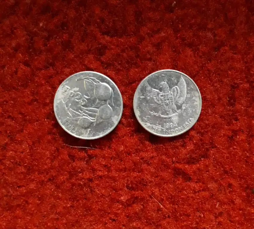 Uang Koin RI Rp. 25,- Gambar Buah Pala Tahun 1994 Langka