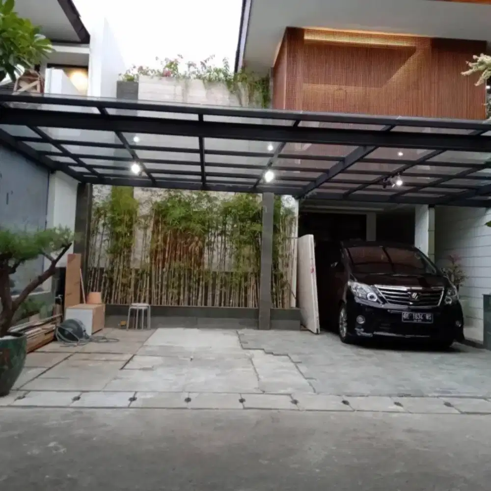 Kanopi baja ringan plafon pvc atap rumah baja ringan