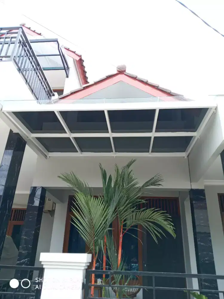 Canopy kaca tempered clear / bening dan buram/es