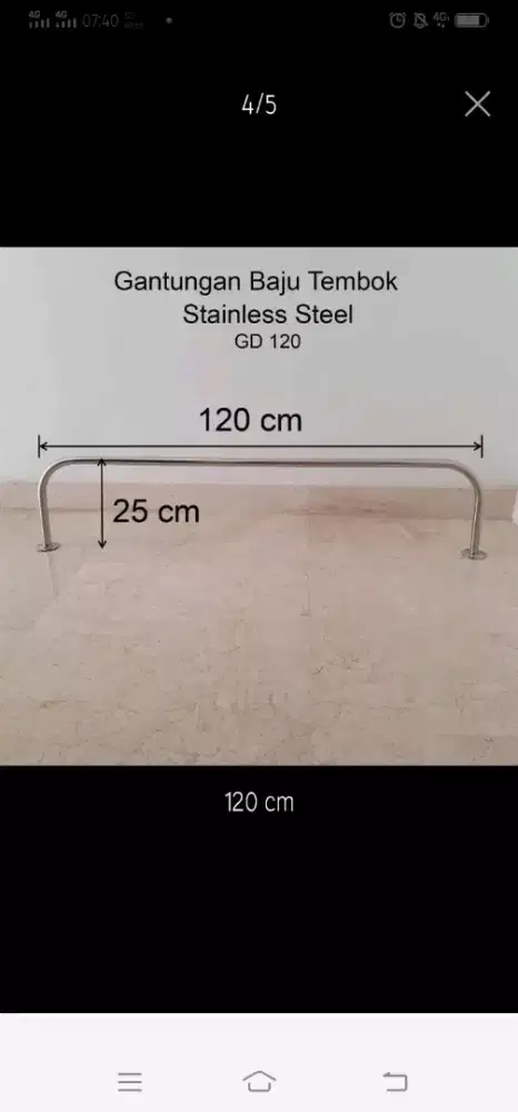 2 Gantungan baju stainless steel dijual cepat