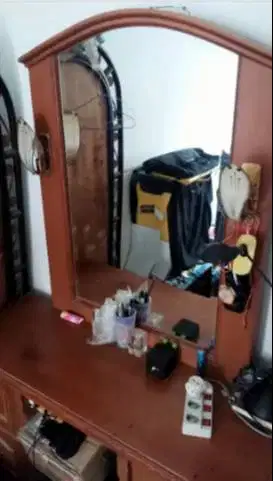 Sle Meja kaca rias good tolet jati gratis antar