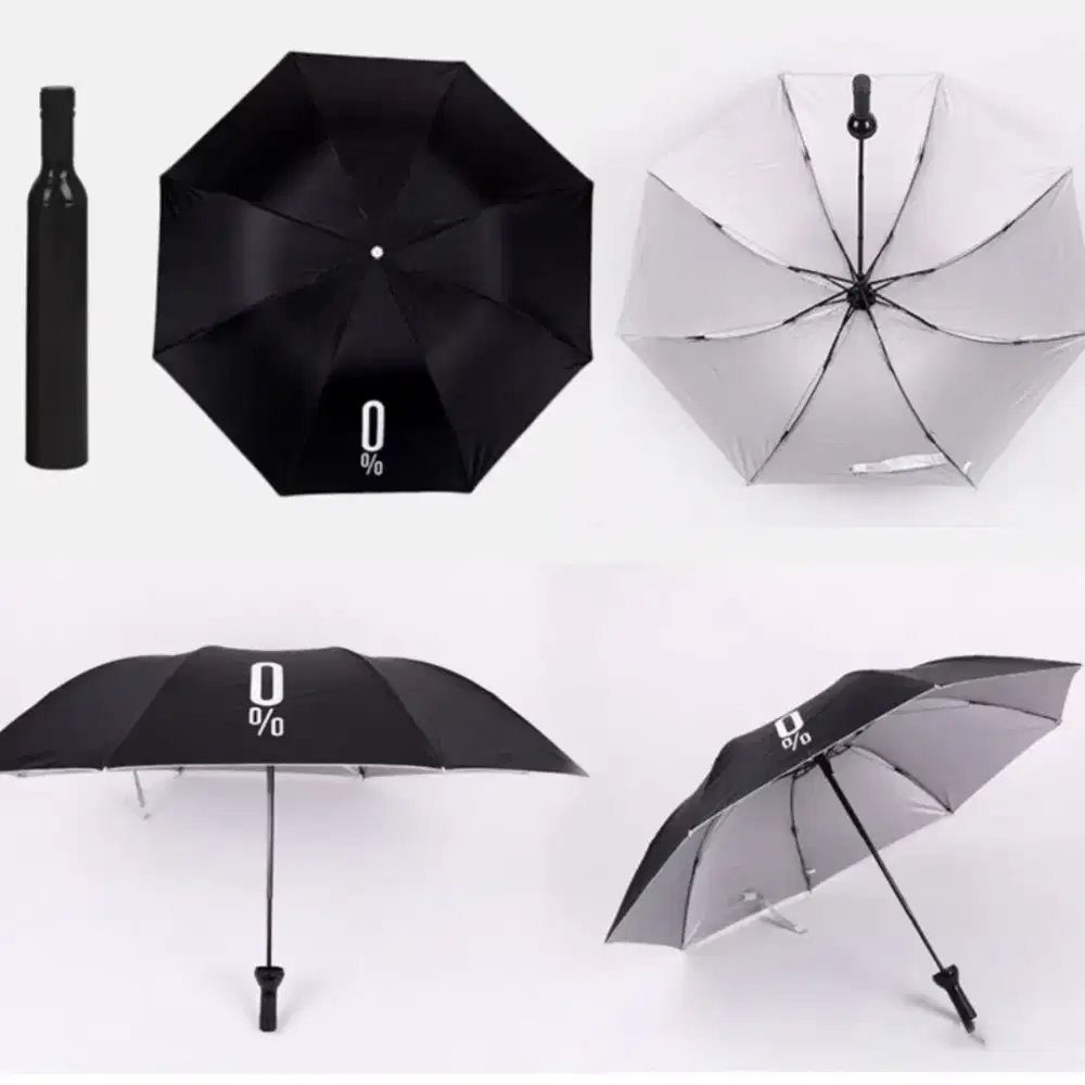 deco payung lipat desain botol wine folding umbrella anti uv