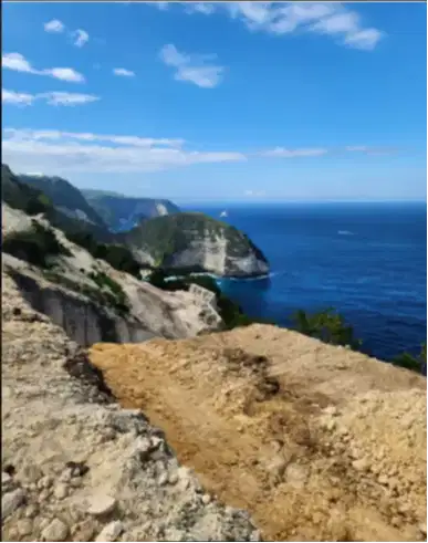 Land Near Sea Cliff Of Nusa Penida Beach