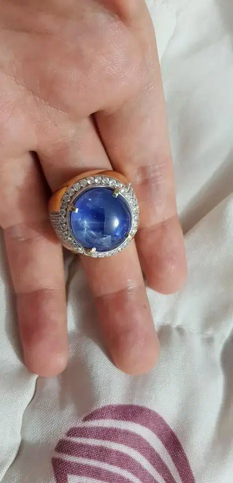 Cincin Blue Sapphire size Oke Emas Berlian