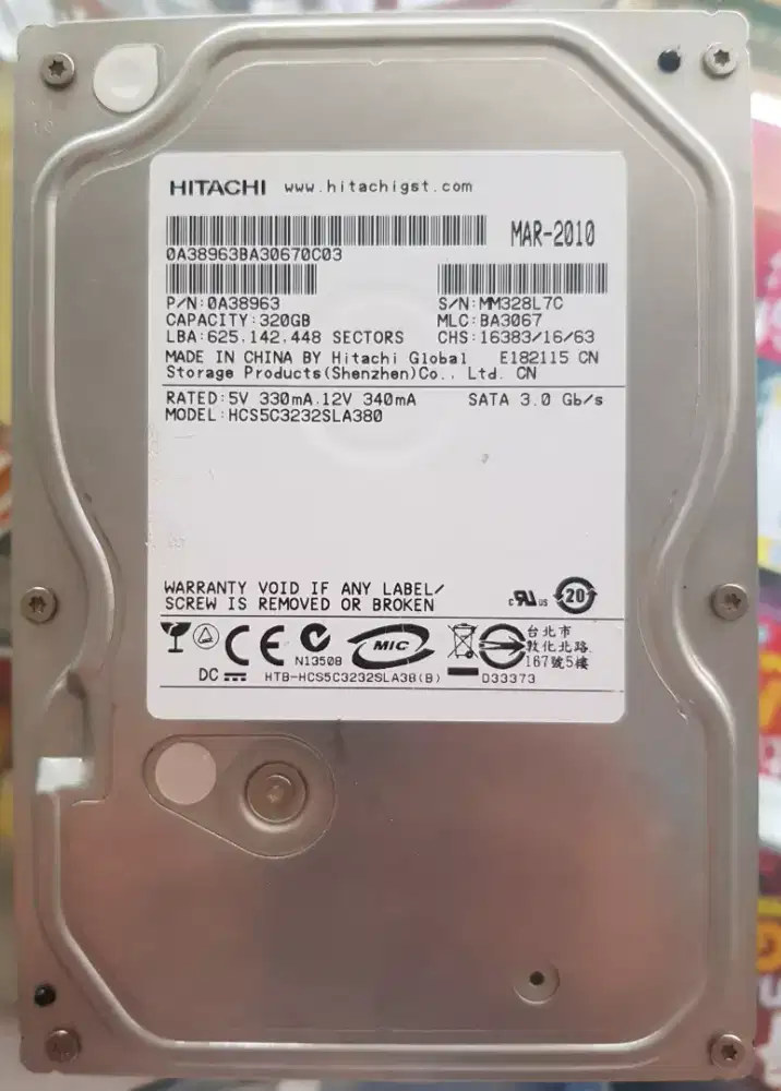 Harddisk Hitachi 320 Gb Sata