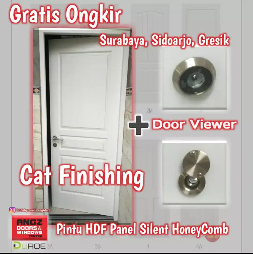 Gratis Ongkir Pintu Angzdoor HDF Silent Set Door Viewer Cat Finishing