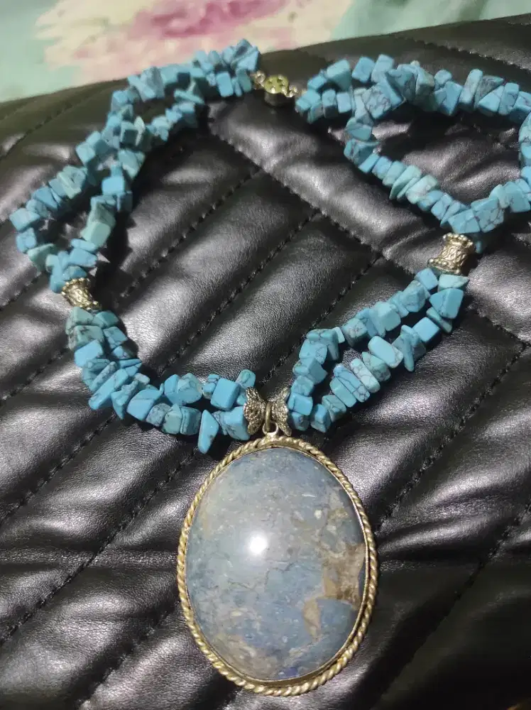 Kalung etnik batu phyrus ikat perak