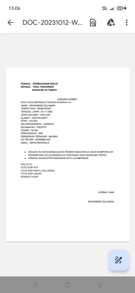 Butuh kerjaan apa aja bebas