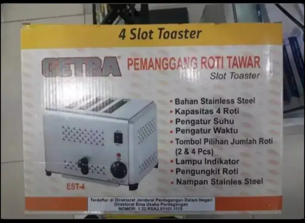 Alat pemanggang roti bakar Toaster Getra Panggang tawar