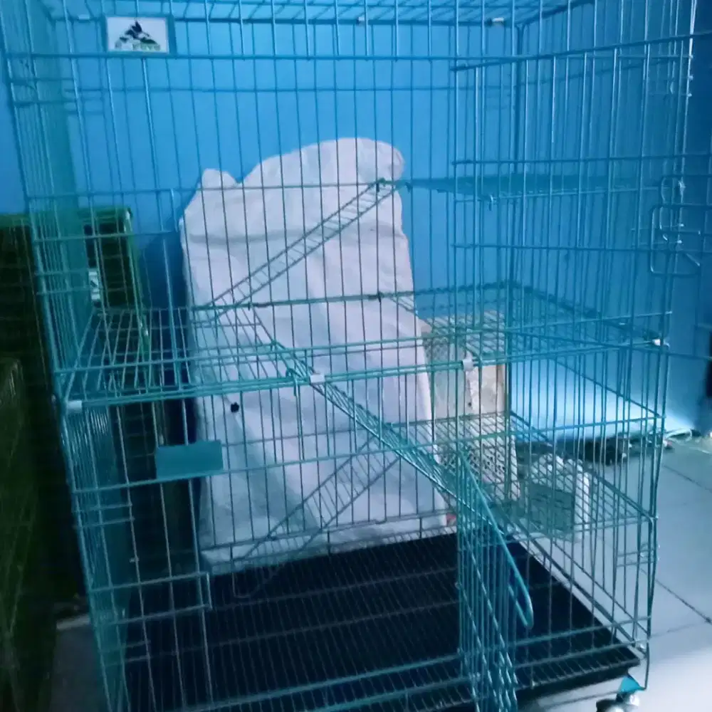 Kandang kucing dll 60cm 3 tingkat roda stok baru langsung kirim