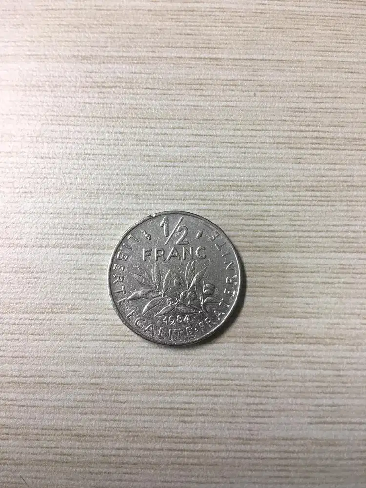 Jual Koin, Logam Kuno Franc 1/2 Liberte Egalite Fraternite Tahun 1984