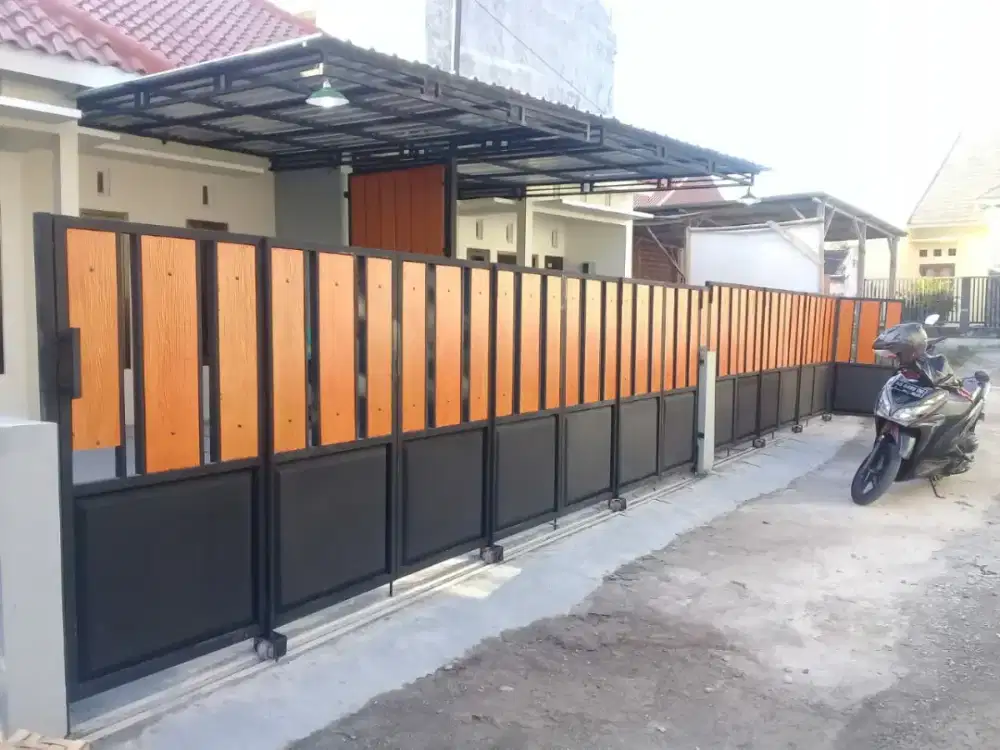 Pintu kanopi pagar lipat model wookplenk