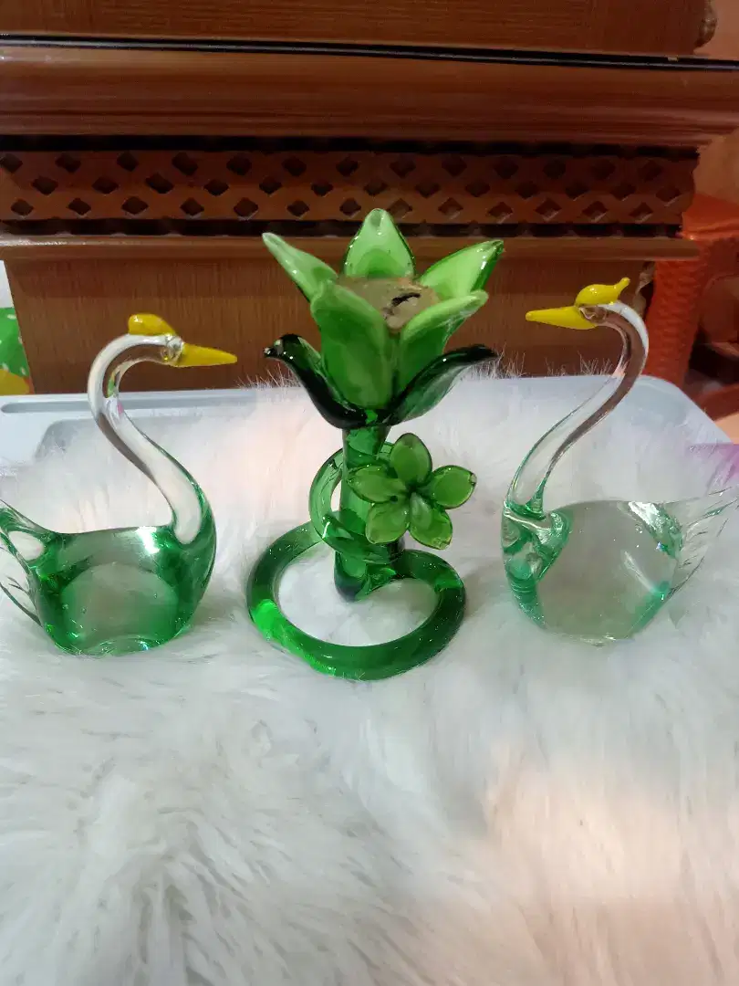 1 Set Hiasan meja angsa