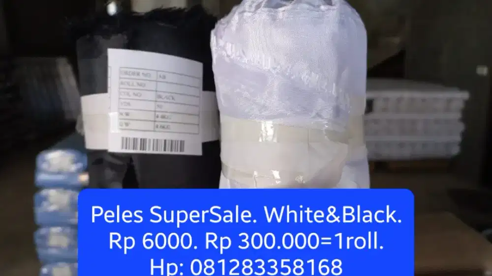 Peles Satin Silk Abutay. Termurah. Black & White