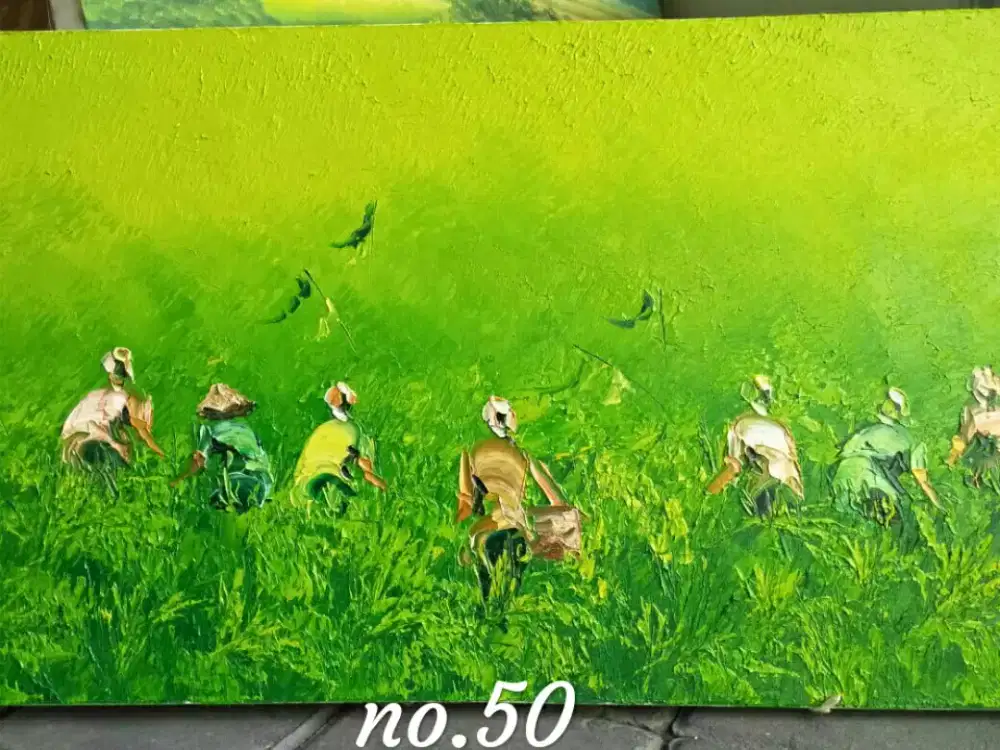Lukisan canvas cat minyak asli