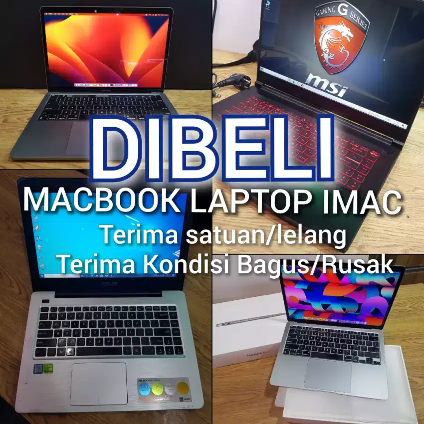 Dibeli Macbook,  iMac, Laptop. Kond Bagus/Rusak dijemput sejabodetabek