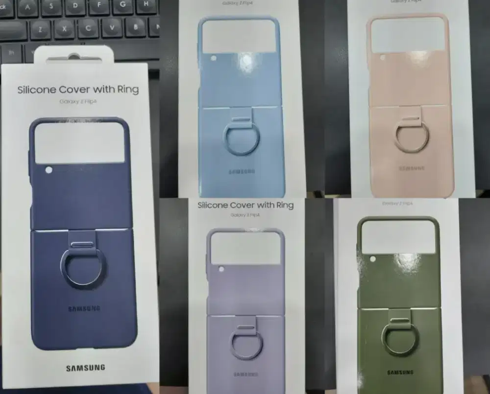 Galaxy Z Flip4 & Flip3 Silicone Cover With Strap & Ring original murah
