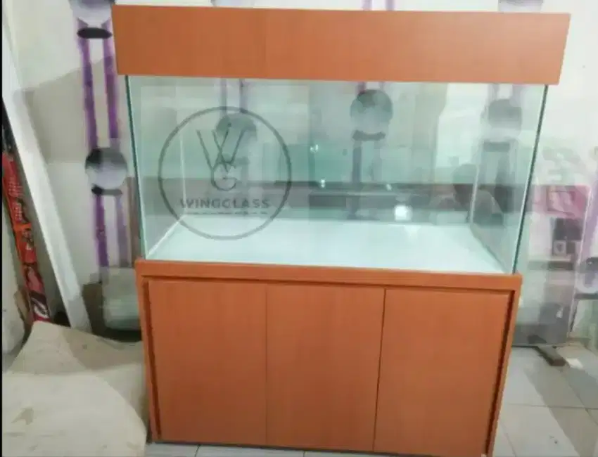 aquarium kabinet ukuran 120×50×50cm kaca full 8mili