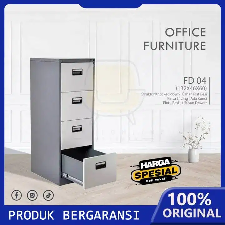 Filling Cabinet Lemari Kantor Arsip Loker locker Besi FD04 Sentralock