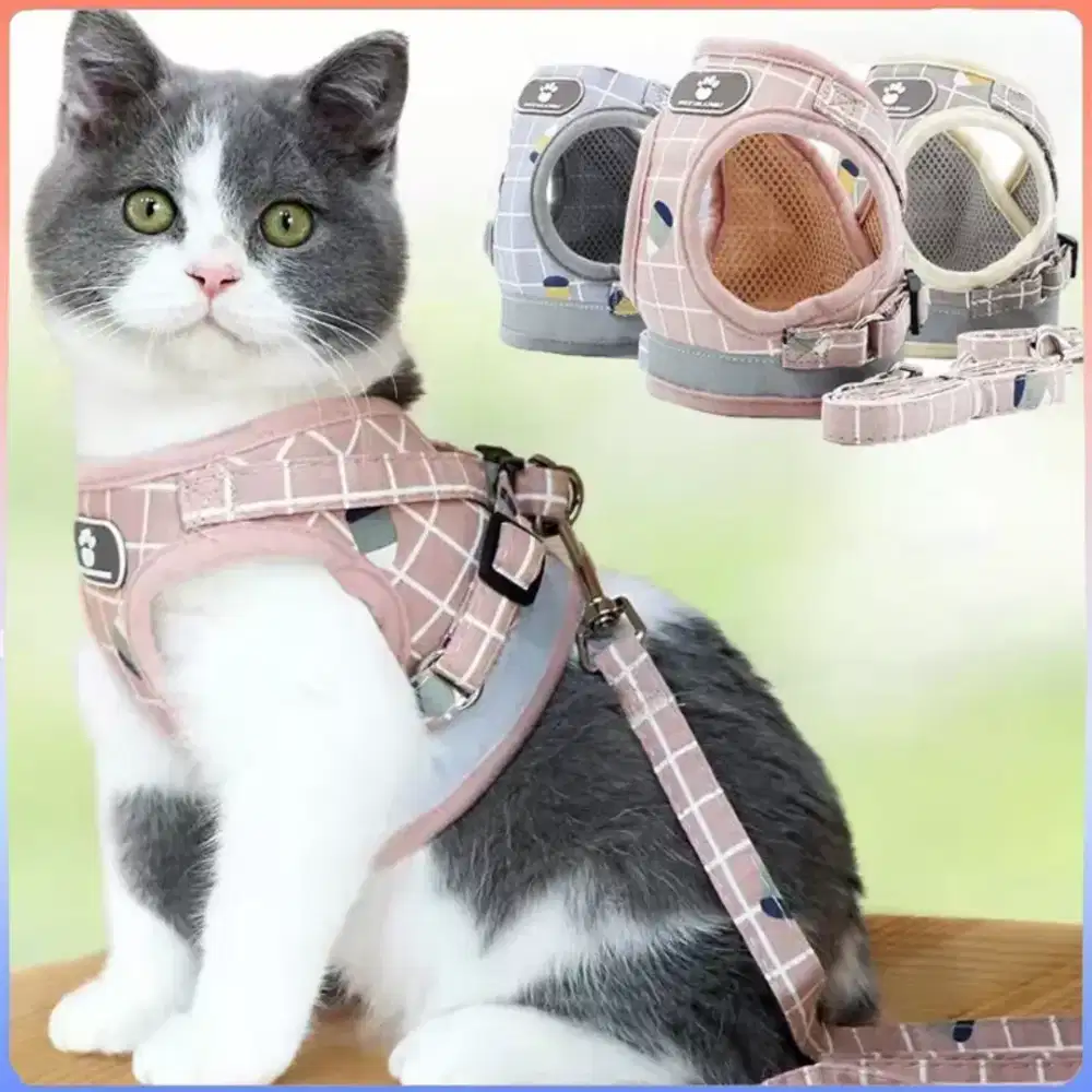 Tali harness anjing kucing adjustable fashionable