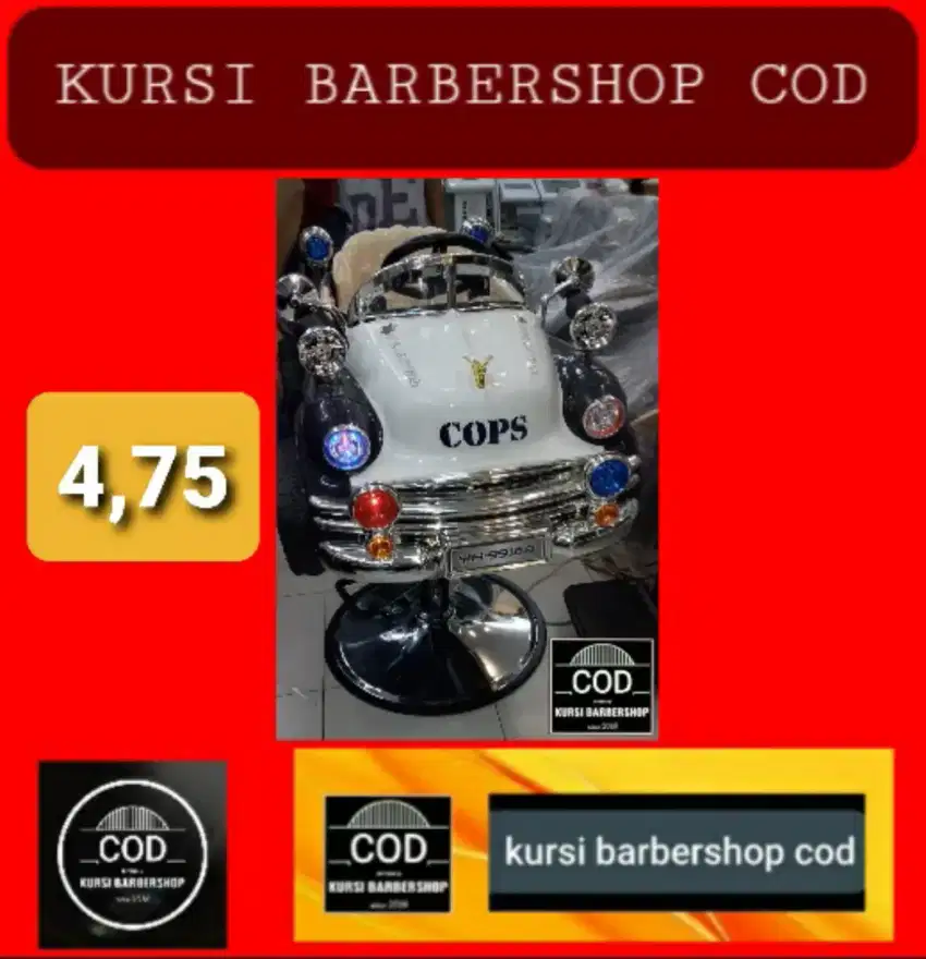 Kursi barber barbershop mobilan anak , COD ke Bandung, mulai 2,7 jt