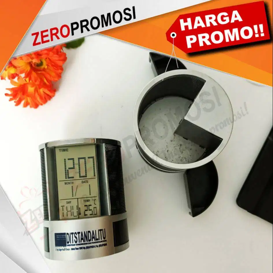 Barang Promosi Pen Holder Jam Meja Termurah