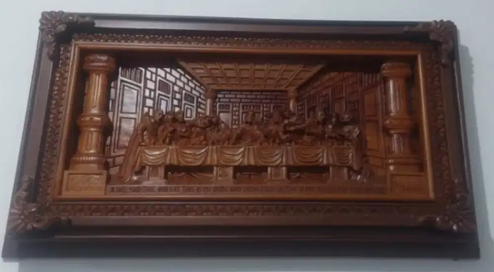 UKIRAN PERJAMUAN KUDUS FULL JATI uk.1m x 58 cm