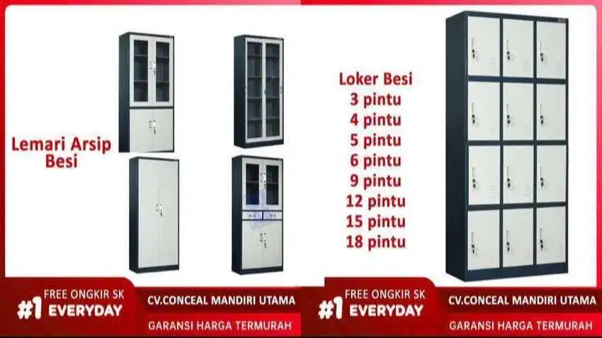 Jual Lemari Arsip Loker Locker Besi Dokumen Kantor File Baru Bekas