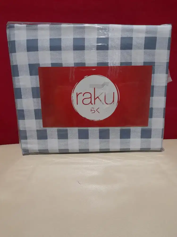 Jual Seprai Merek Raku 200 × 200 cm Single Katun Fitted - Biru Putih