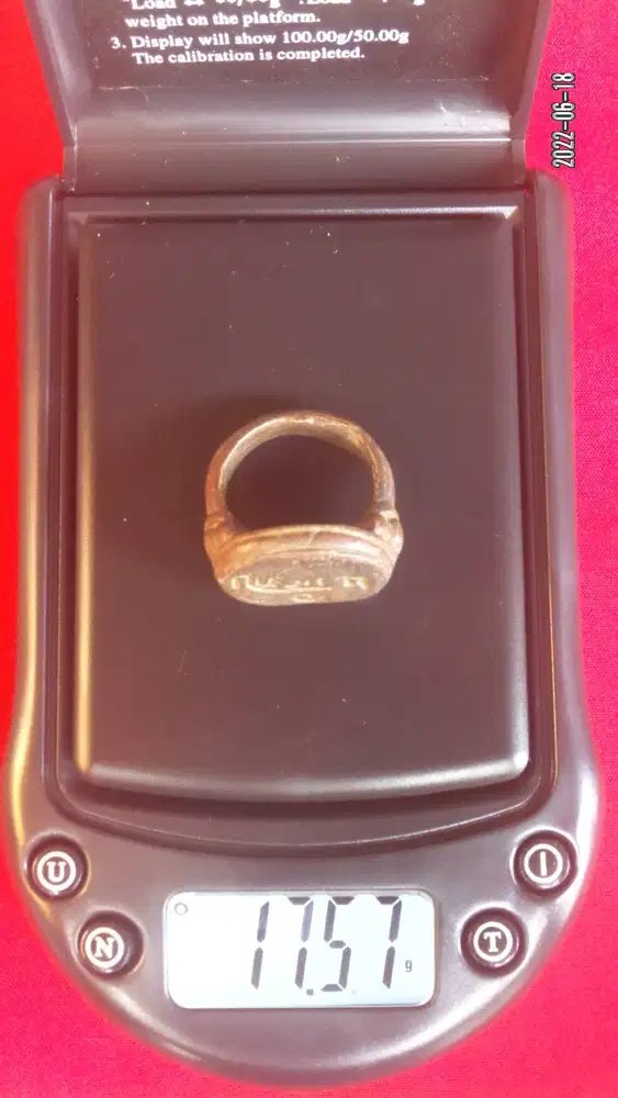 Cincin Perunggu Kuno Motif Huruf Palawa Asli Temuan Sungai Berantas