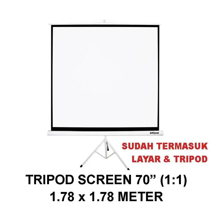 Layar Proyektor Besar 178 x 178 cm