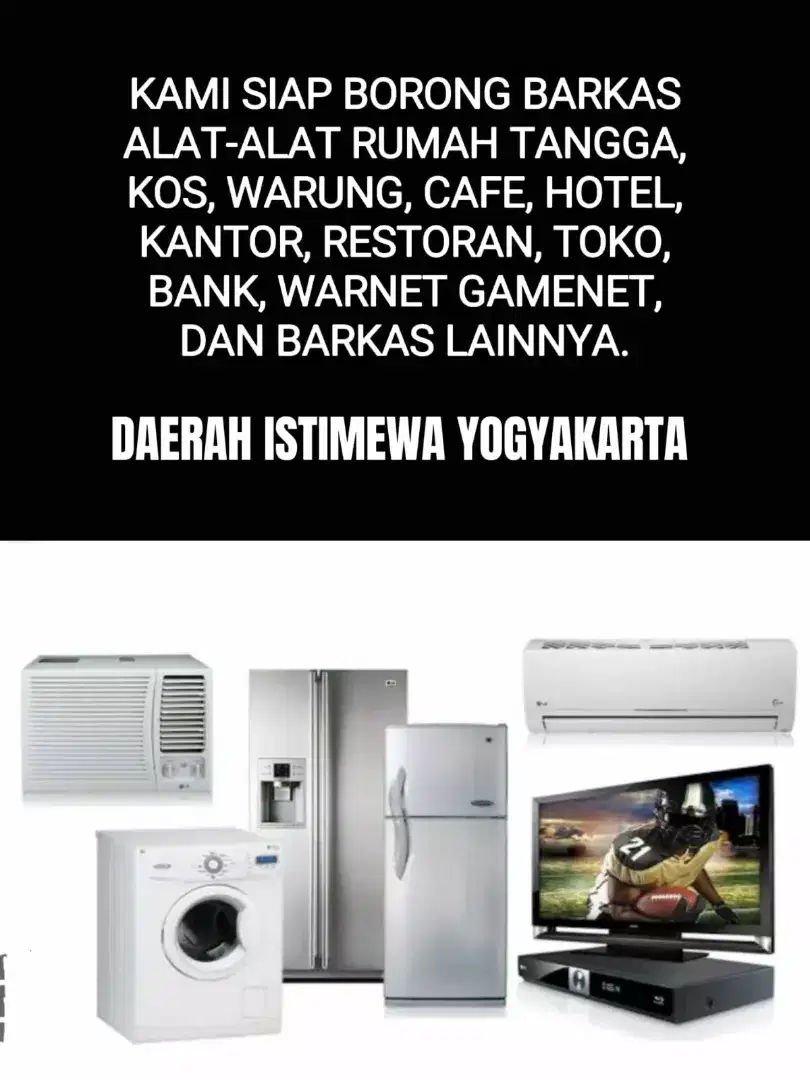 Kami Siap Borong Terus Barkas Kulkas Mesin Cuci Springbed Sofa TV Dll