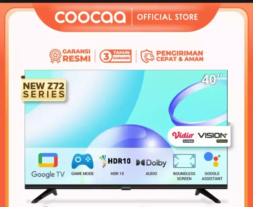 [GoogleTV] Smart Android Coocaa 40 Bezelles Digital Netflix Grs 3th