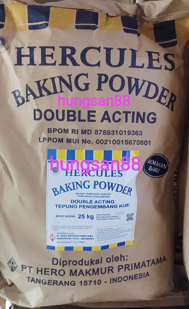 Baking Powder Hercules 25kg persak. Untuk Pengembang kue, kerupuk dll.