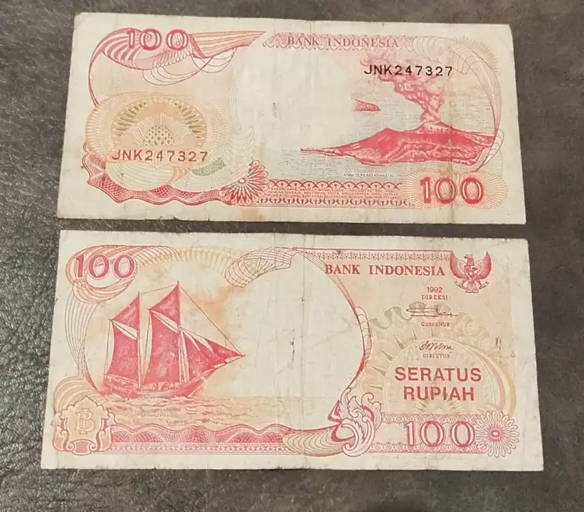 DIJUAL uang kertas Jadul 100 gambar perahu pinisi tahun 1992