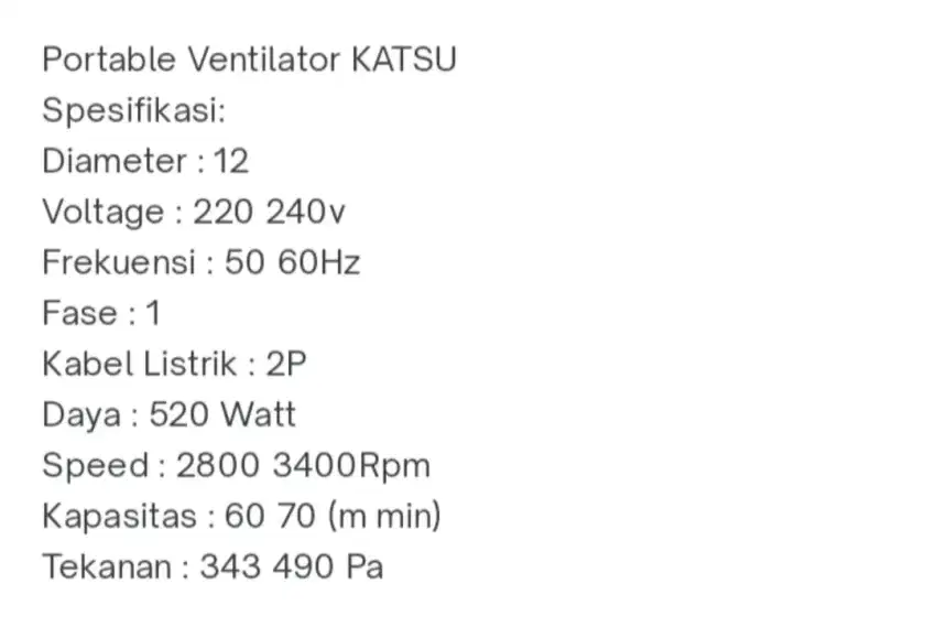 Turbin ventilator/BB lower merk katsu